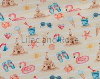 Yellow Swim Fabric, Kids Swim Fabric, Swimsuit Fabric, Stripe Swim Fabric, Swim Material