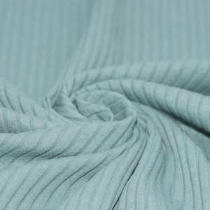 Sea Green Wide Drop Needle Rib Jersey, Plain Rib Knit Jersey