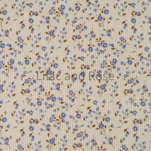 Fine Rib Knit Jersey Fabric, Blue Flowers Jersey Fabric, Pretty Fabrics, Dressmaking Fabric, Floral Rib Jersey