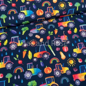 Softshell Fabric, Rainbow Farm Fabric, Fabric for Jackets, Water Resistant Fabric