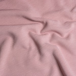 Dusty Pink Plain Ribbed Jersey, Stretch Knit Fabric