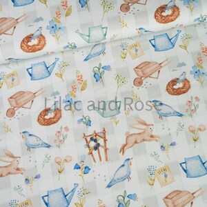 Cotton Jersey Fabric, Bird Fabric, Fabric With Animals, Gingham Fabric, Floral Jersey Fabric, Patterned Jersey