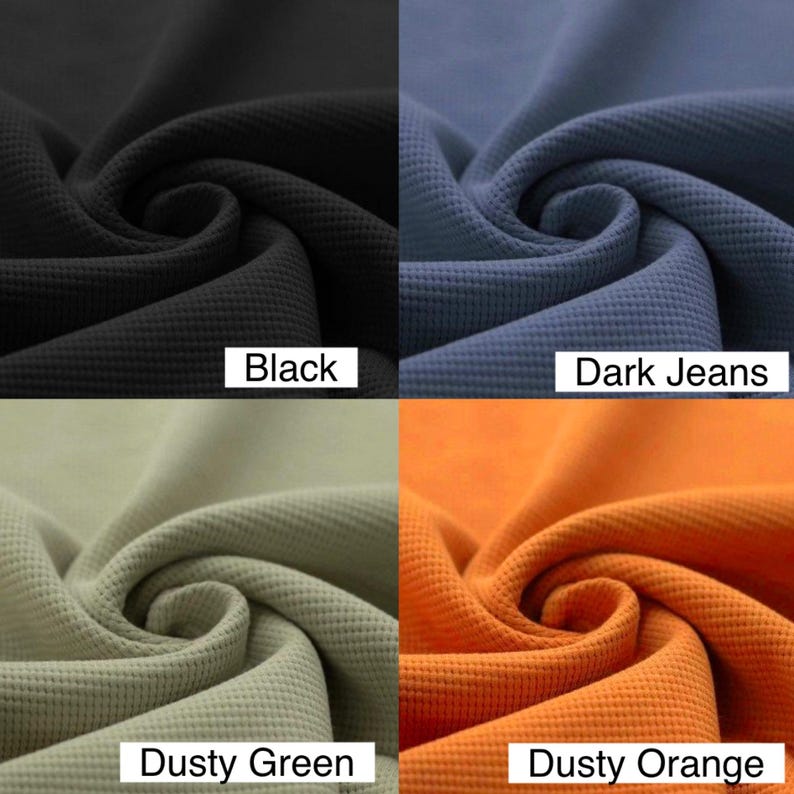 Waffle Jersey Fabric, 300gsm, 24 x Plain Colours, 100% Cotton, Solid Waffle Jersey image 7