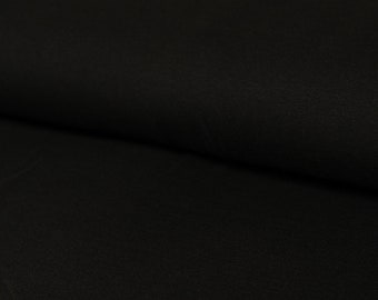 Plain Black Cotton Jersey, Solid Stretch Knit Fabric 220gsm