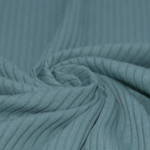 Old Green Wide Drop Needle Rib Jersey, Plain Rib Knit Jersey