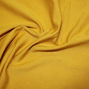 Plain Ochre Cotton Jersey Fabric, Solid Stretch Knit Fabric