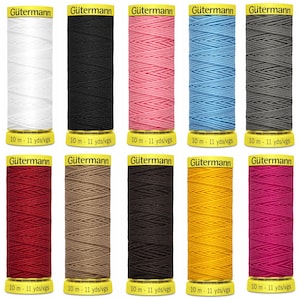Gutermann Elastic Thread, Shirring Thread, 10m Spools