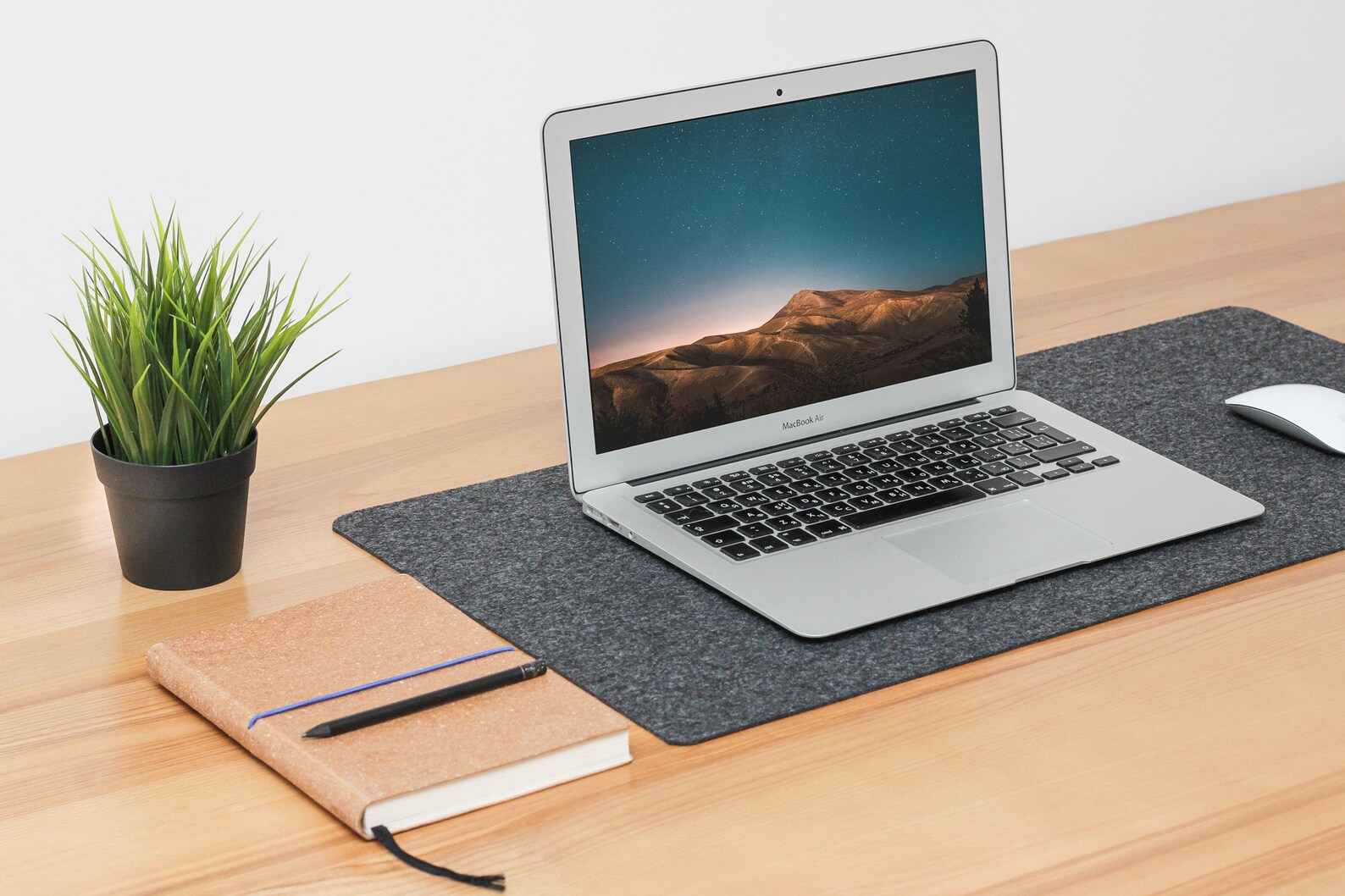 Personalized Desk Mat / Felt Desk Pad / Desk Blotter / Gray Etsy