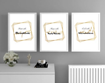 Islamic wall art/ islamic print poster/ set of 3 printables