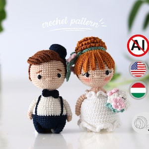 DIY Braut & Bräutigam Amigurumi Häkelanleitung: Hochzeitsgeschenk-Idee für Paare