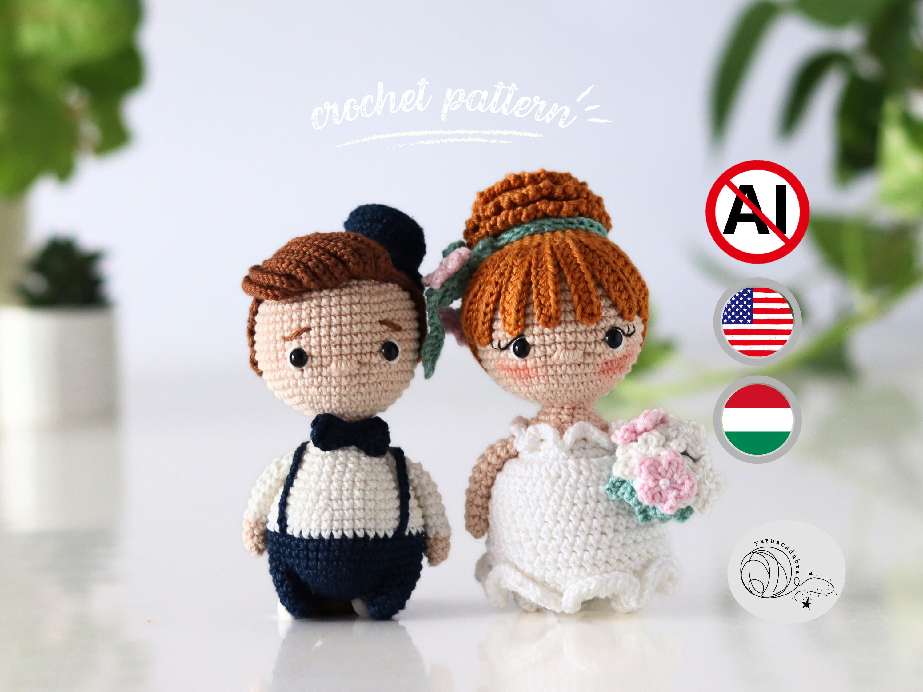 DIY 花嫁＆花婿用編みぐるみ編み図：カップルへの結婚祝いアイデア