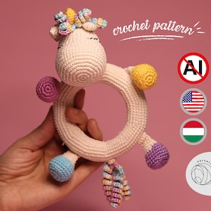 Unicorn Amigurumi Crochet Pattern – DIY Baby Rattle Toy