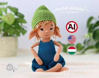 Patrón de elfo a crochet: Irid Amigurumi (Tutorial en PDF)