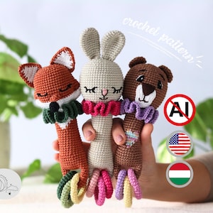 Gehäkelte Rassel, Baby Spielzeug, DIY Geschenk für Neugeborene Babys