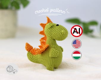 Handmade Crochet Amigurumi Dragon DIY Pattern for Beginners