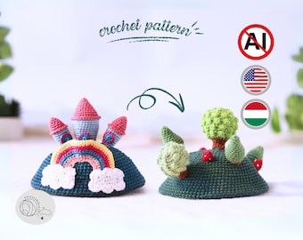 Juguete amigurumi reversible con marionetas de ganchillo