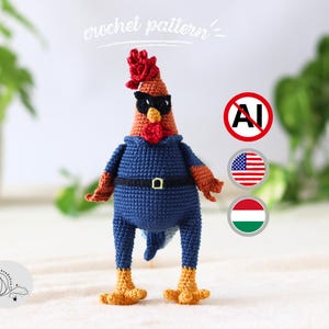 Jasper the Rooster Crochet Amigurumi Tutorial Pattern for DIY Animal Project