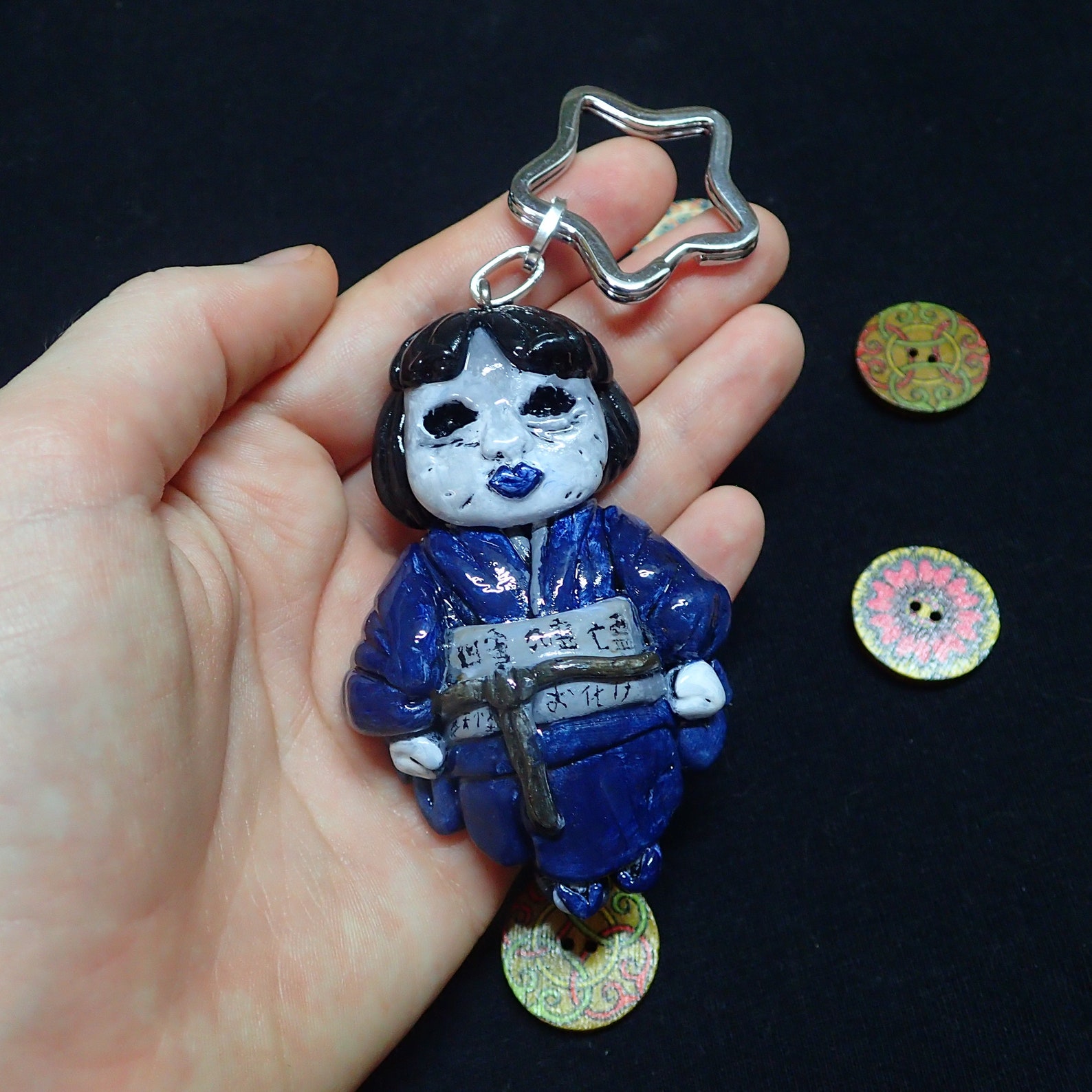 Hinnagami Keychain Yokai Keychain Doll Ghost Keychain Japanese Etsy