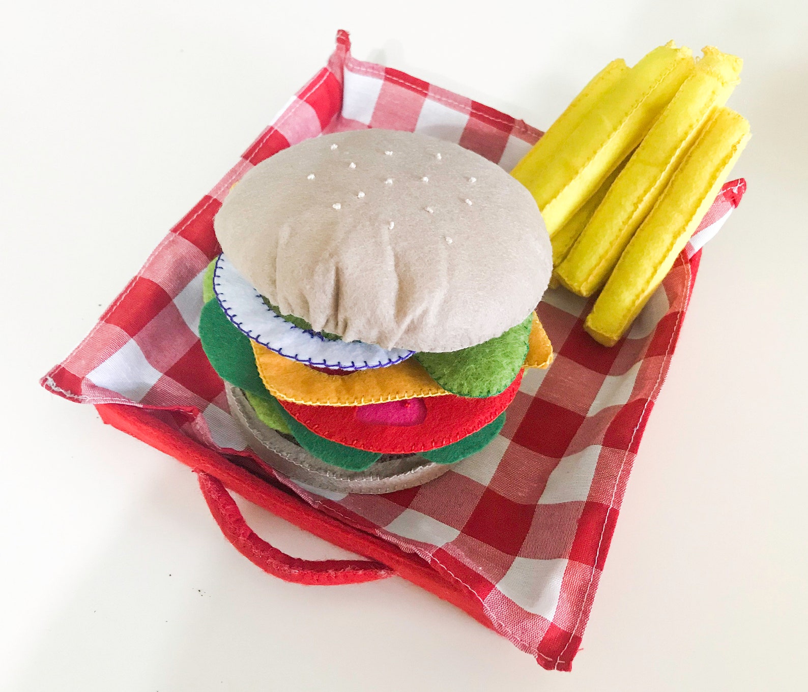 Felt Hamburger Set Pretend Play Food Toy Kitchen Foods Etsy