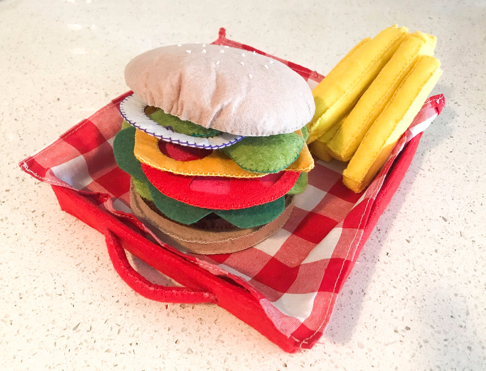 Felt Hamburger Set Pretend Play Food Toy Kitchen Foods Etsy