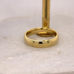 Klassische 14K Gold 5 MM Abgerundete Comfort Fit Band | Comfort Fit Ehering | 14K echtes Goldband | Reine Massiv Gold Ring