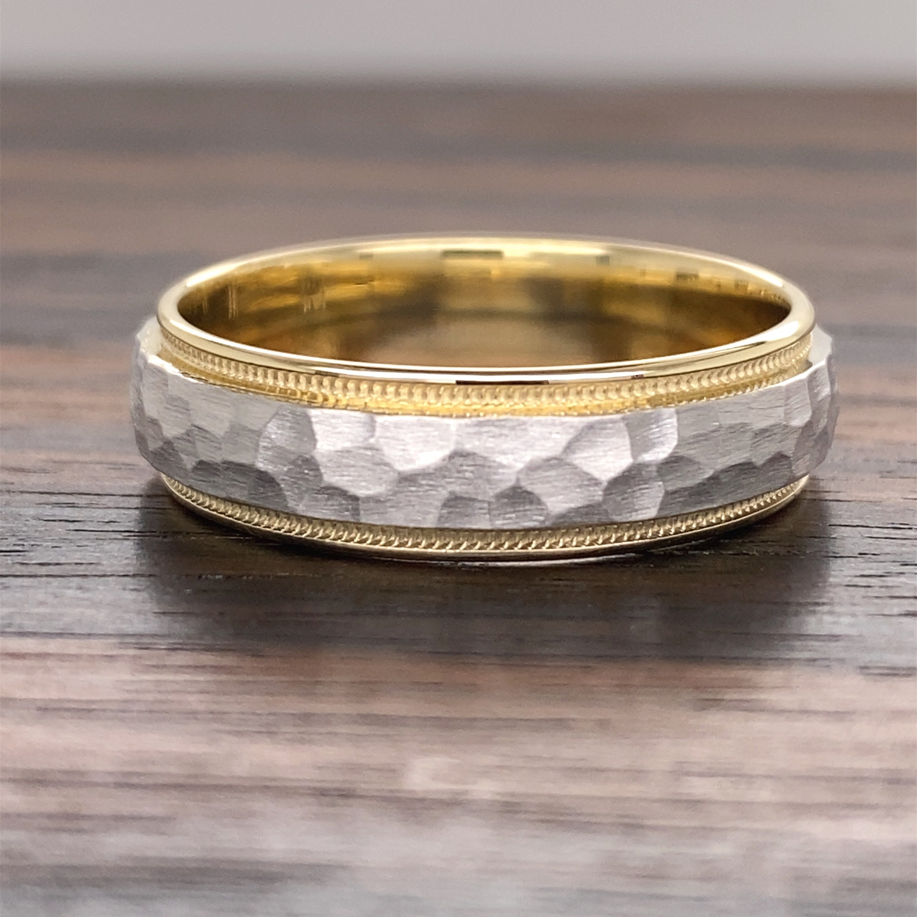 14K Gold Two-tone Wedding Band (6MM) | 14K Comfort Fit Wedding Band 14K Gold Two-tone Wedding Band (6MM) | 14K Comfort Fit Wedding Band