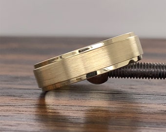 14K ゴールド メンズ 結婚指輪 (6 MM) | 14K ゴールド 結婚指輪 | 14K コンフォート フィット 結婚指輪 | メンズ ゴールド 結婚指輪 | ステップ エッジ | 10K 14K 18K