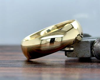 Classic 14K Gold 7MM Rounded Comfort Fit Band  | Comfort Fit Wedding Band | Genuine Gold Band | Solid Gold Ring | Classic Band | 10k 14k 18k