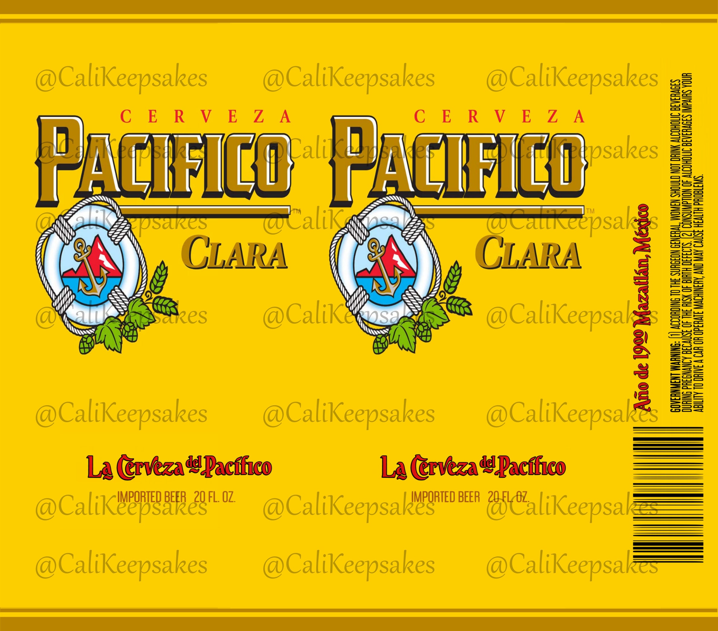 Pacifico Beer PNG 20oz sublimation tumbler digital file Etsy