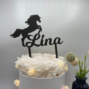 Caketopper mit Pferd-Motiv und Name personalisiert Bild 6