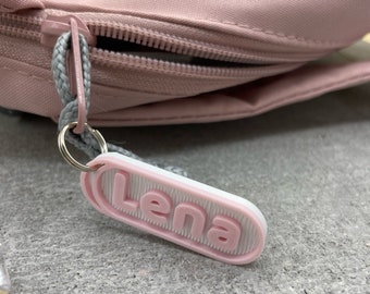 Porte-clés prénom 6 pièces zip personnalisé pendentif bicolore pour veste sac à dos