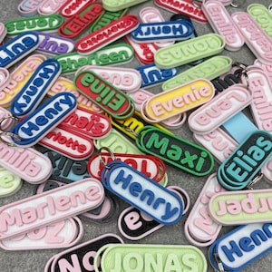 Keychain name 6 pieces personalized zipper two-tone pendant for jacket backpack image 5