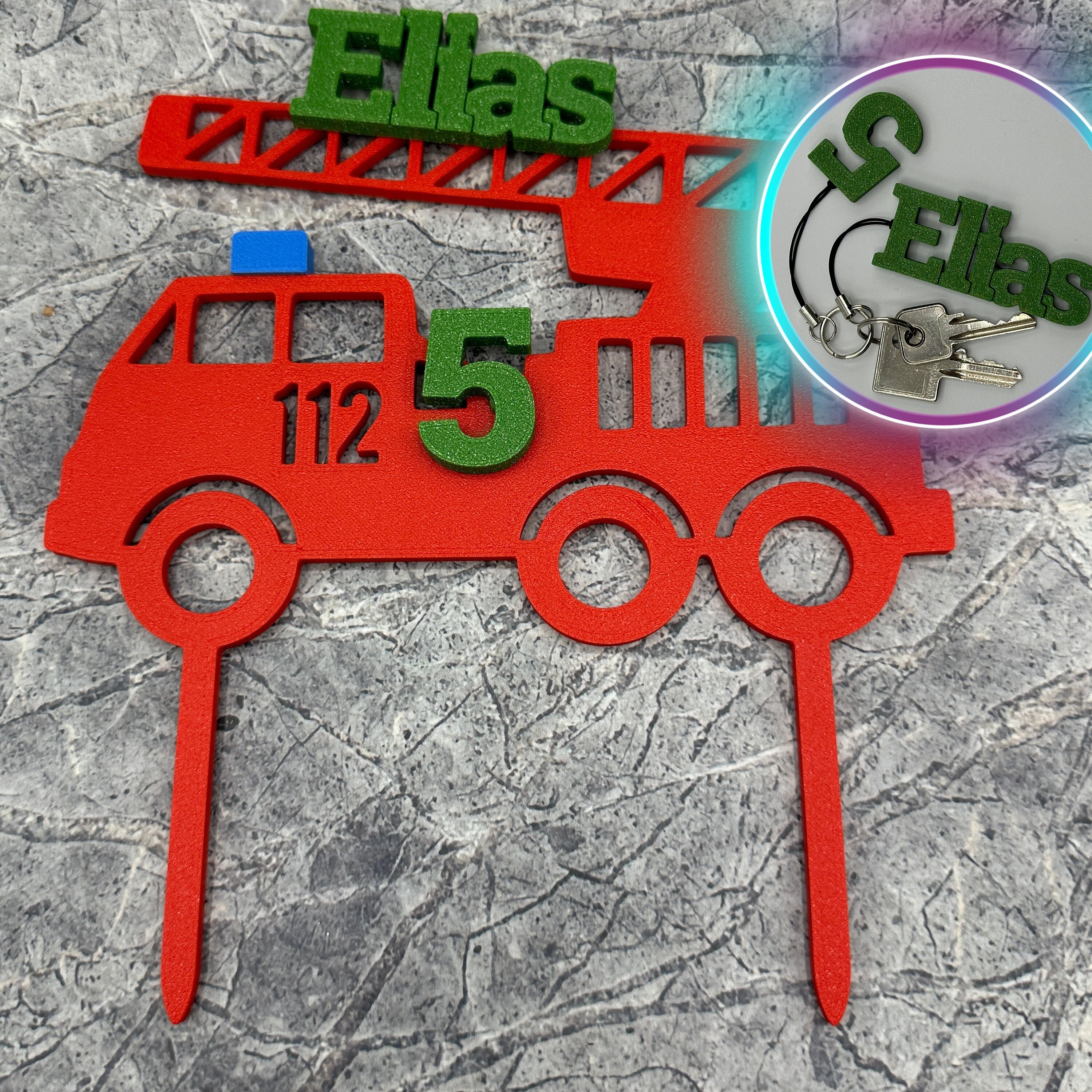 Feuerwehr Schlüsselanhänger/ Schlüsselring 3D gedruckt Personalisiert  Notfallfahrzeuge Personalisiert Partytaschenfüller Buchtasche Unter 5 Pfund  -  Österreich