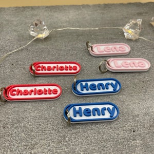 Keychain name 6 pieces personalized zipper two-tone pendant for jacket backpack image 9