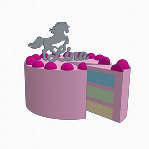 Caketopper mit Pferd-Motiv und Name personalisiert Bild 8