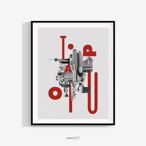 Utopia brutalism art print, Black and white collage, Brutalist architecture poster, Modern wall decor, Concrete art, Gift for architects.