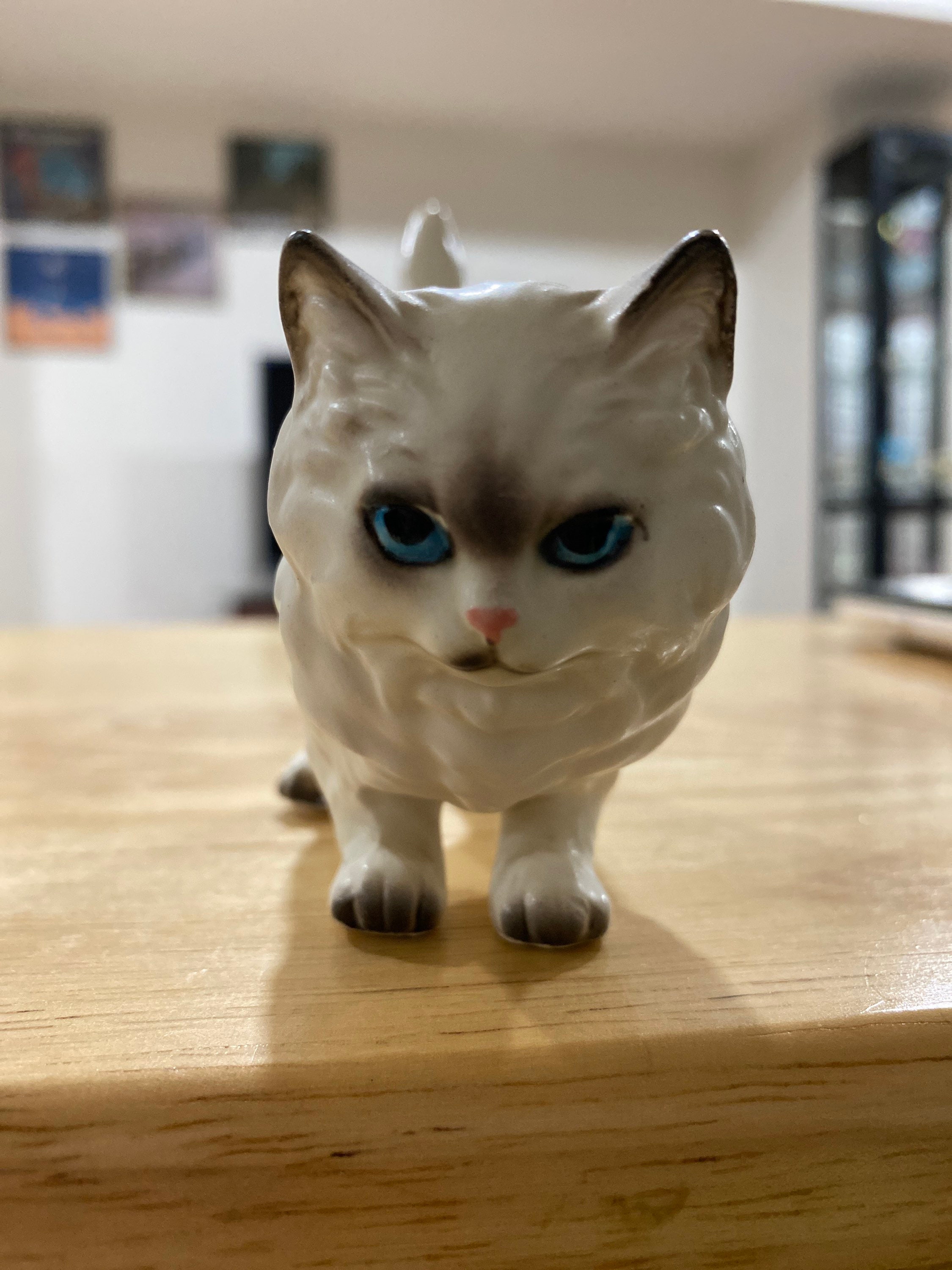 White Cat Figurine Etsy