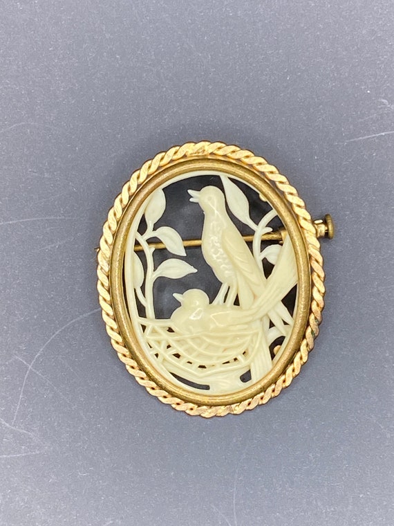 Antique Depose France Celluloid Brooch - image 1