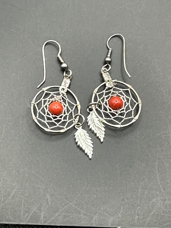 Vintage Native American Dream Catcher Earrings