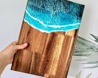 AVAILABLE NOW, Medium Cheese board, Waves Serving Board, Resin Sea Ocean Modern Board, Resin cutting kitchen decor, gift, home decor, tapas