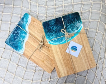 MADE TO ORDER, Small Cheese board, Waves Serving Board, Resin Sea Ocean Modern Board, Resin cutting kitchen decor, gift, home decor, tapas