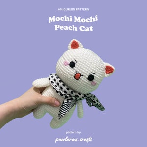 Amigurumi Pattern Mochi Peach Cat Doll image 1