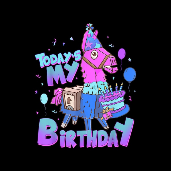 Todays My Birthday Llama Birthday Boy Kids Youth Llama Decor PNG.