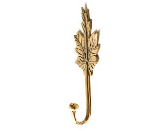 Leaf Bronze Hook 6 Inch / 12 cm, Leaf Bronze, Bronze Hanger, all Art, Living Room, House Decor, Room Decor, Birthday Gift, Gift Idea