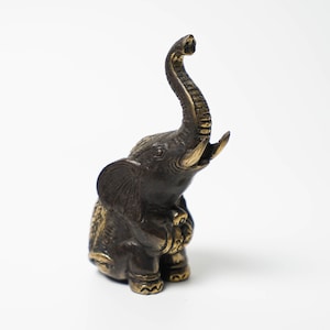 Elephant Bronze Figurine 4 inch/ 10 cm, Elephant Statue, Room Decor, House Decor, Birthday Gift, New Home Gift, Holiday Decor