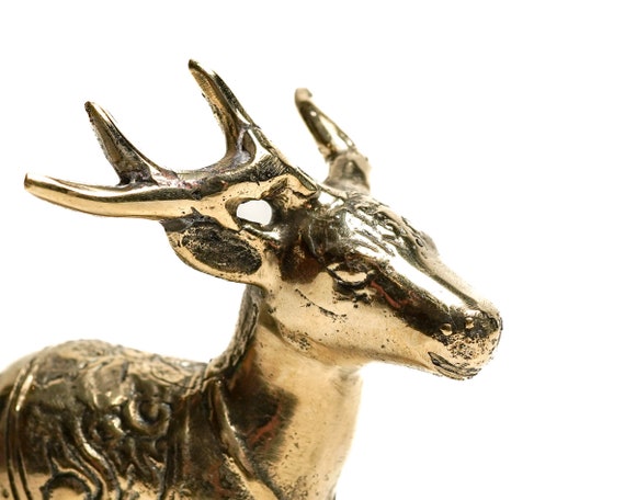 鹿のブロンズ像 3.2 インチ / 8 cm、鹿の置物、テーブルトップ、動物