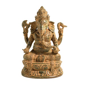 Antike Ganesh 11 Zoll / 28 cm, Ganesh Figur, Ganesh Statue, Raumdekor, Wohndekor, Wohnzimmer, Bürodekor, Tischplatte, Tempeldekor