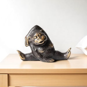 6 Styles - Yoga Monkey Sculpture 2 Inch / 5 cm, Brass Monkey, Monkey Figurine, Birthday Gift,Housewarming, Gift for Kid, Unique Monkey, Gift