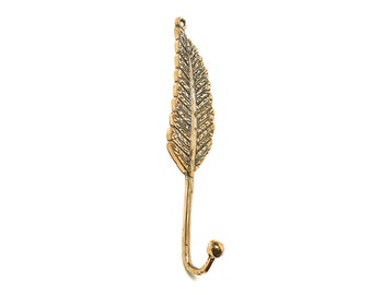 Leaf Hook 7 Inch / 17 cm, Leaf Bronze, Bronze Hanger, Wall Art, Living Room, House Decor, Room Decor, Gift for Her, Gift for Him