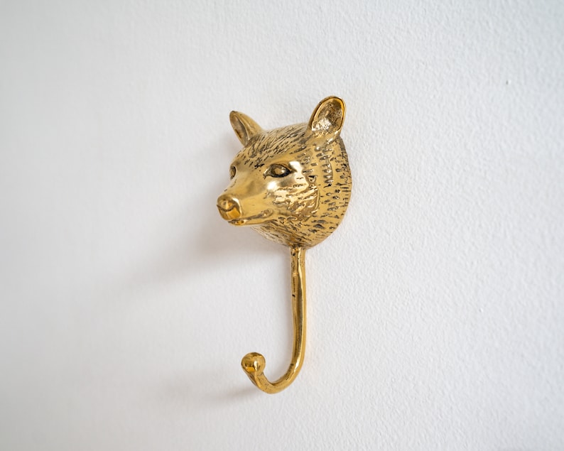 Bear Hook 5 Inch / 12 Cm Bear Brass Bear Decoration Bear Etsy